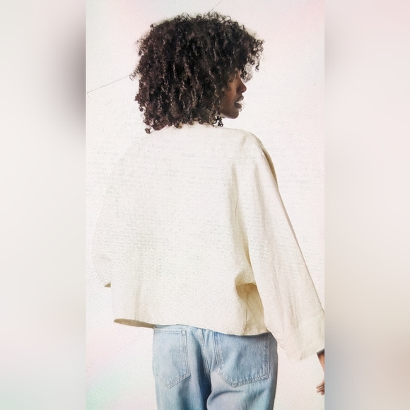 VELVET* By Graham & Spencer, Brielle linen button front long sleeve jacket XL - Picture 13 of 16